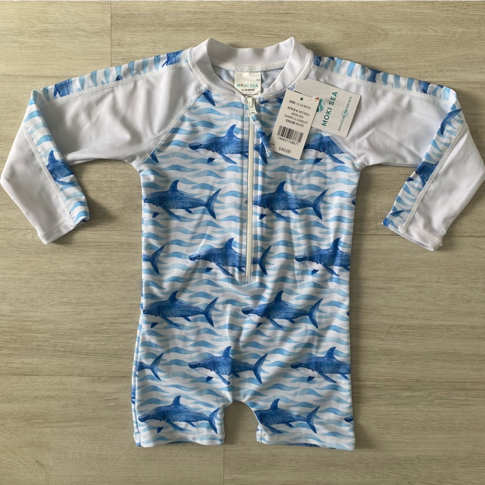NWT- Shark swim sunsuit